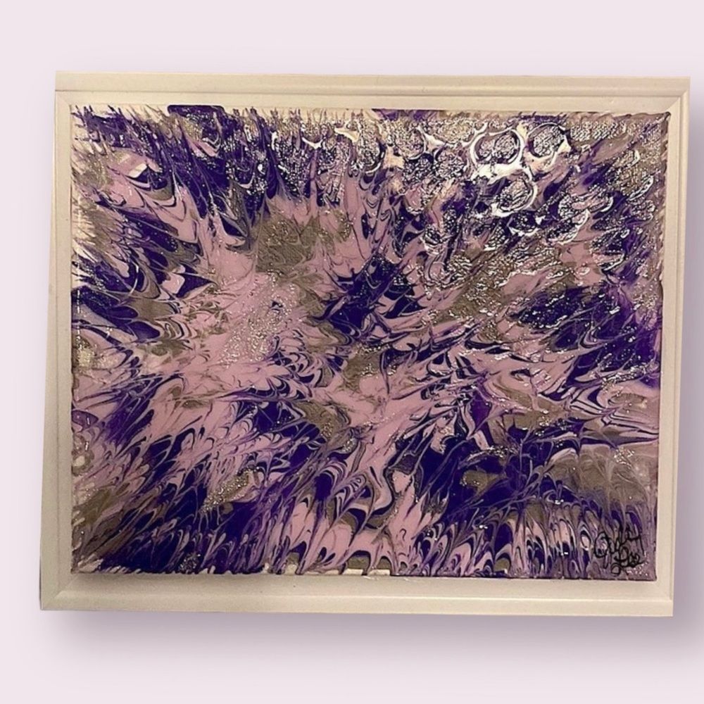 Framed Abstract Acrylic/Resin Art - Picture 6 of 8